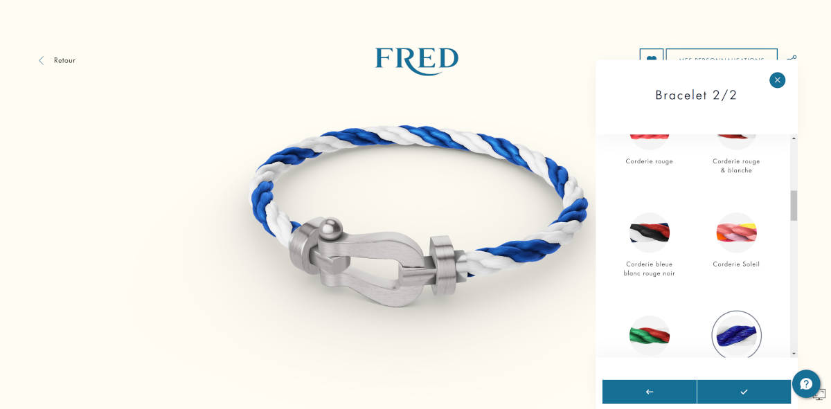 Jewelry Ecommerce Fred bracelet 3D configurator