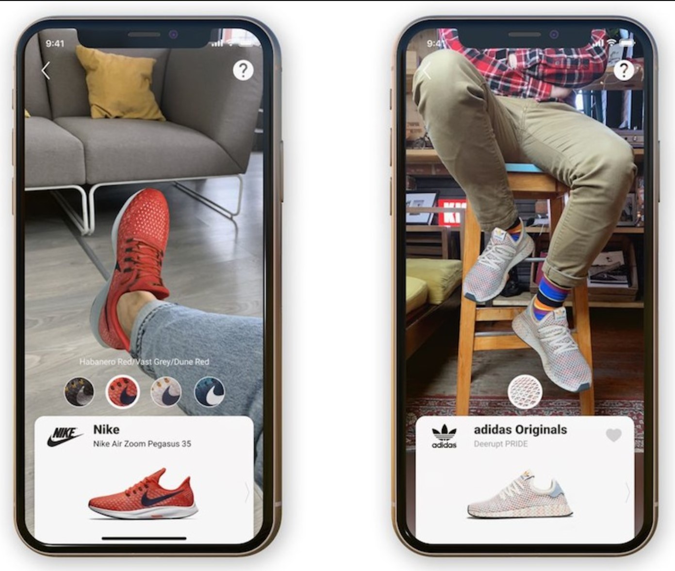Testing shoes online with AR
