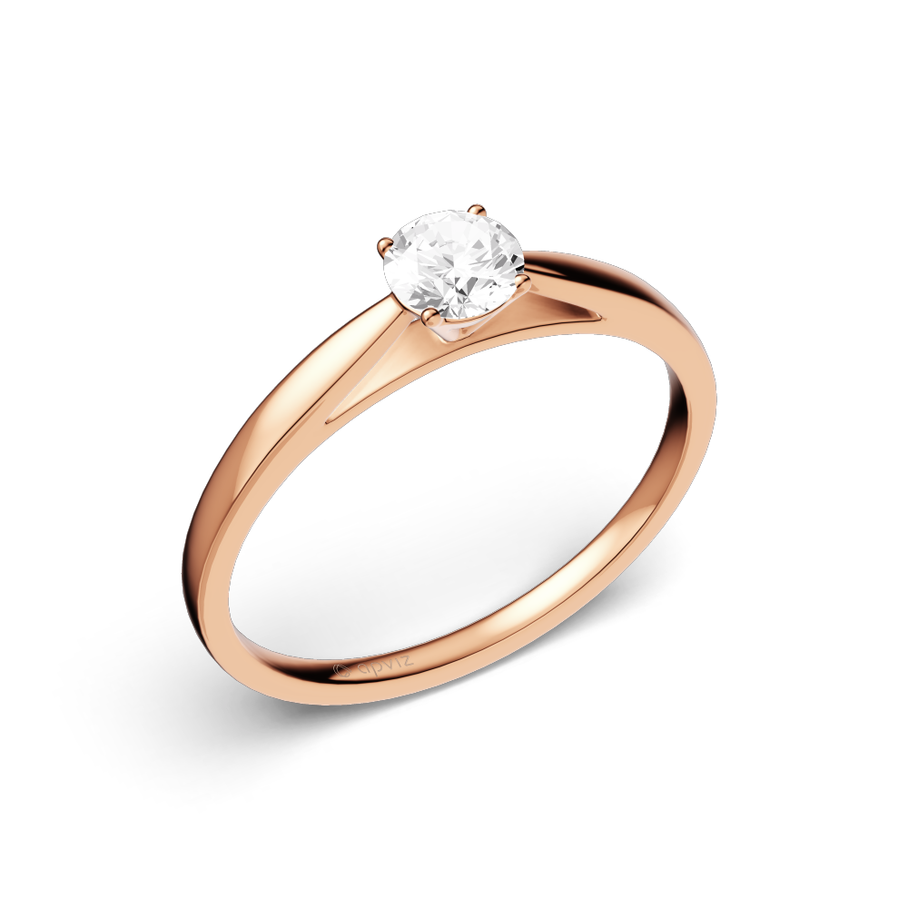 Photograph of a 0.3 carat pink gold and diamond ring automatically generated with the 3d configurator saas platform.
