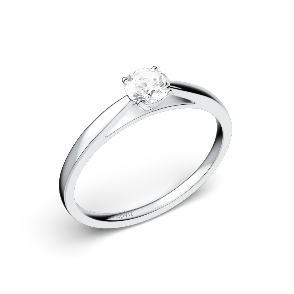 Photograph of a 0.3 carat white gold and diamond ring automatically generated with the 3d configurator saas platform.