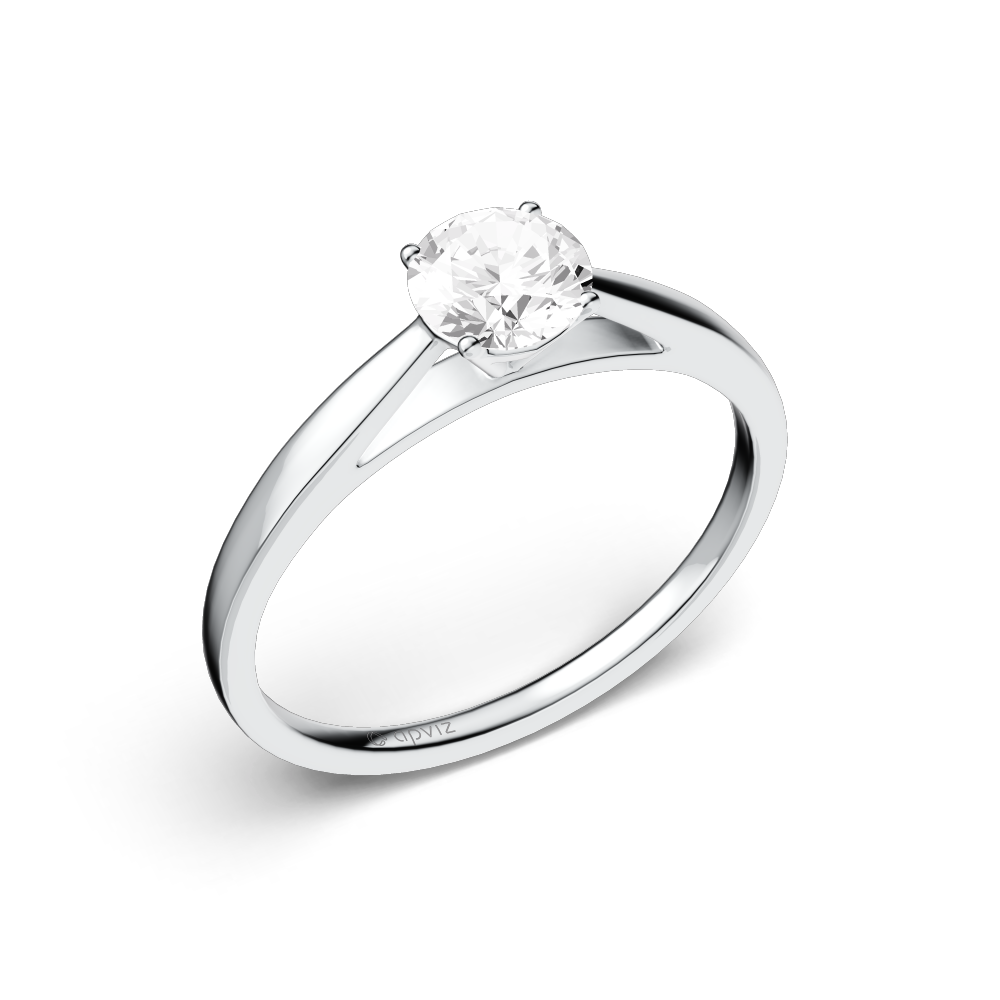 Photograph of a 0.5 carat white gold and diamond ring automatically generated with the 3d configurator saas platform.