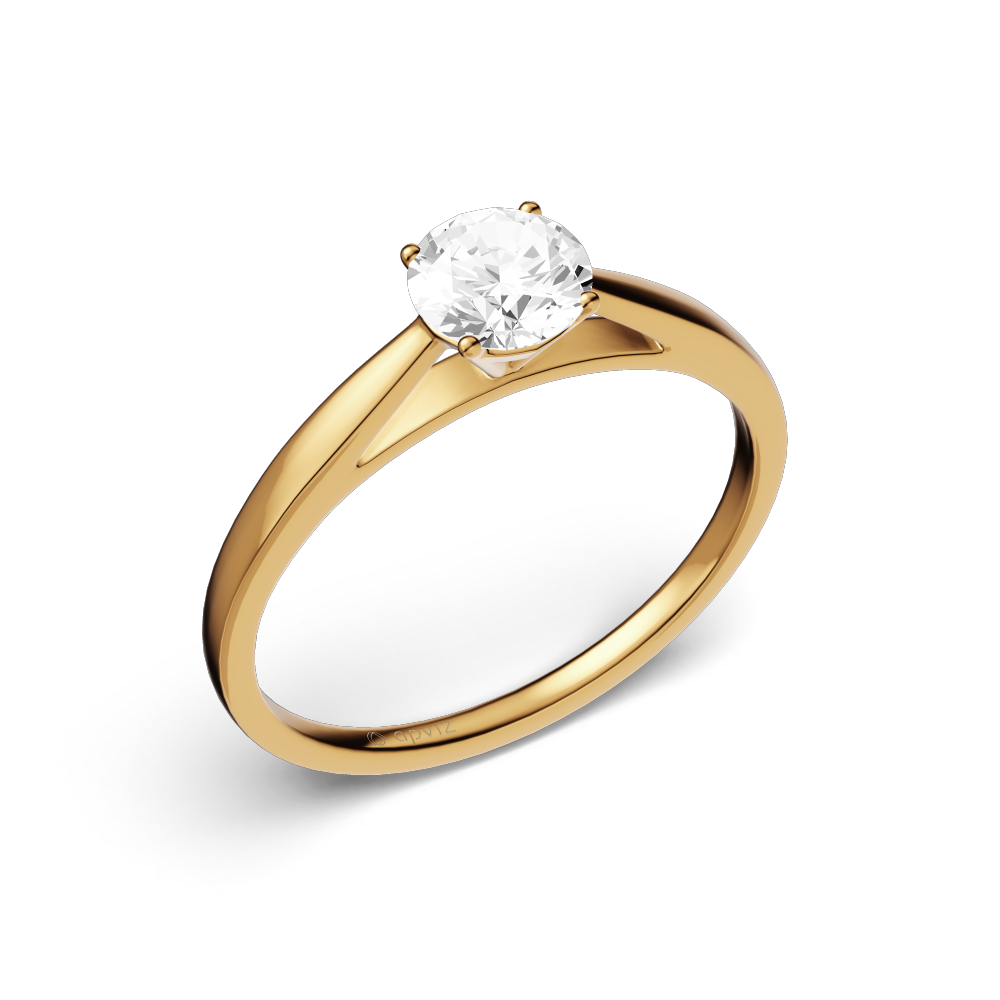 Photograph of a 0.5 carat yellow gold and diamond ring automatically generated with the 3d configurator saas platform.