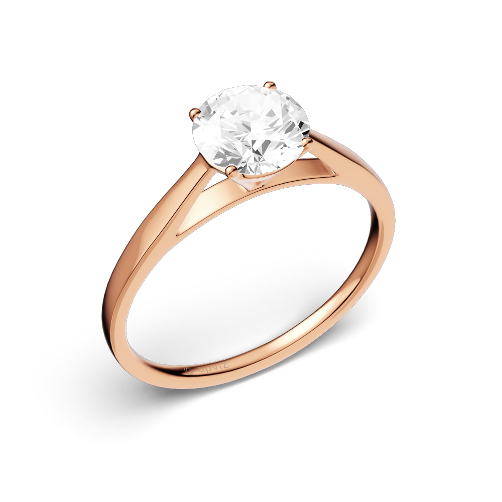 Photograph of a 1 carat pink gold and diamond ring automatically generated with the 3d configurator saas platform.