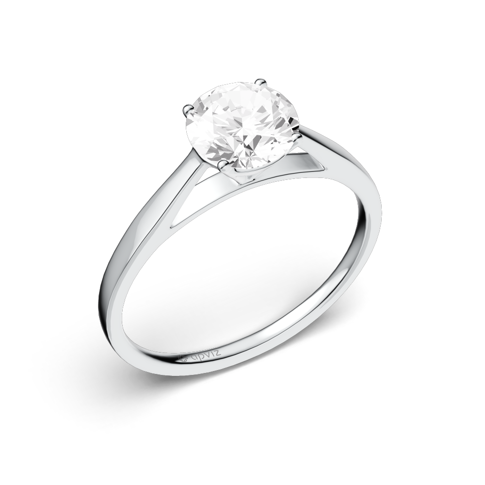 Photograph of a 1 carat white gold and diamond ring automatically generated with the 3d configurator saas platform.