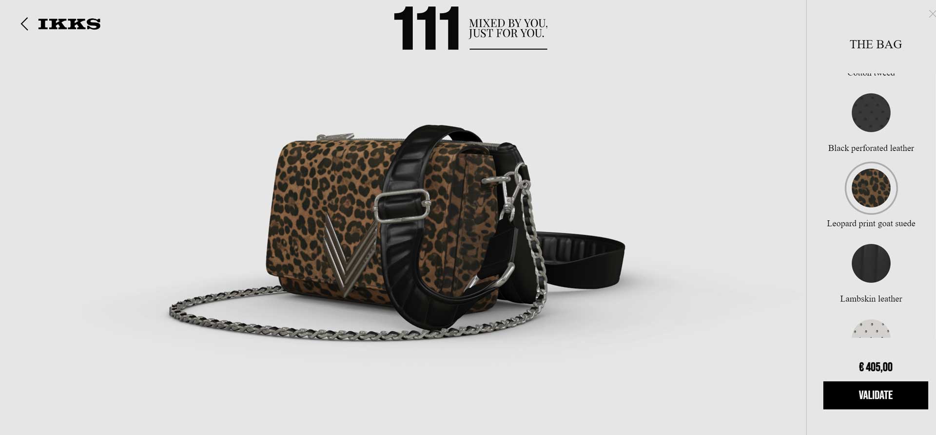 3D apparel configurator for the Iconic Ikks bag 111