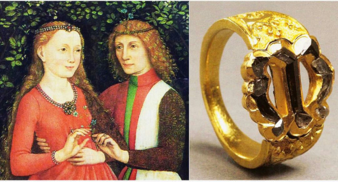 Mary of Burgundy's engagement ring. Bague de fiancailles de marie de Bourgogne