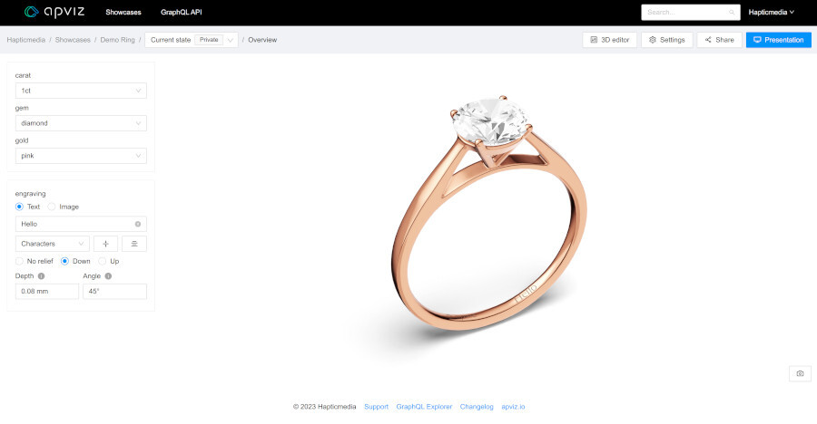 3D configurator to create a customized ring